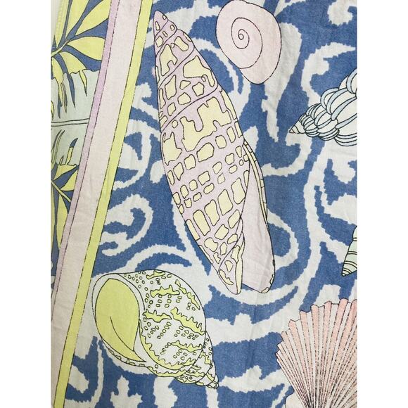 Vintage Pastel Beach Towel Ocean Seashells Made Brazil Coastal Images Cotton Art - Picture 5 of 11